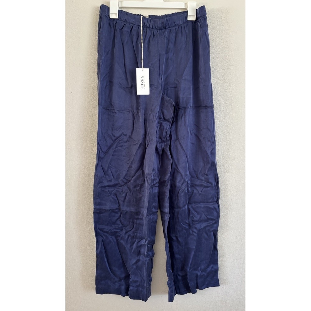 Haven Well Within Blue Cupro Blend Pull-On Wide Leg Pants NWT Medium